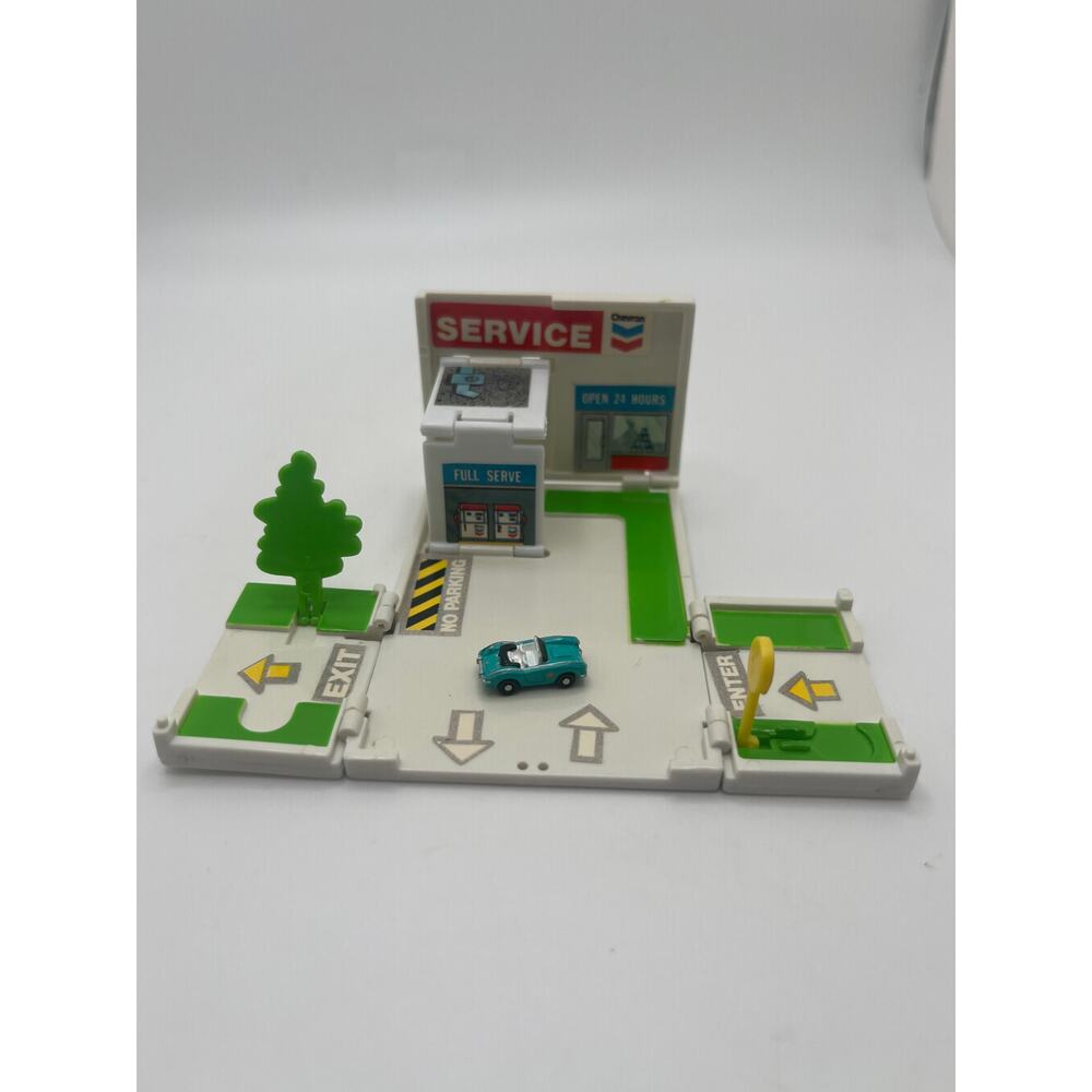 Vintage Micro Machines Chevron National Travel Card Fold Out Playset with Car